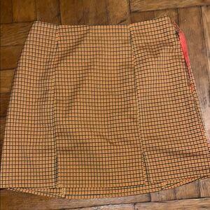 Plaid Orange Skirt